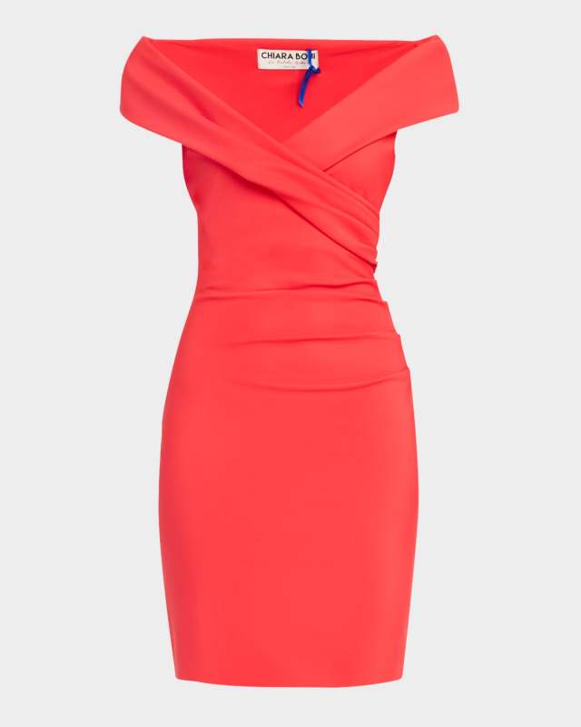 Nagab Off-Shoulder Bodycon Midi Dress
